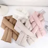 الأوشحة النساء القطن أسفل الحلقة Snood الحرارية دافئة وشاح 18 × 115 سم eiderdown الرقبة أكثر دفئا الرجال قابلة للنفخ