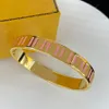 Wedding Bracelets Designer Gold Bangle Stainless Steel MOVE BRACELET Pink Bangles Women Men Couple Classic Letter Jewelry Accessor308W