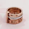 2023 Ring Designer Women Stainless Steel Rose Gold Roman Numeral Ring Fashion Wedding Engagement Jewelry Birthday Gift no box275N