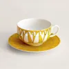 Designer Cups and Saucers Gift Set 2022 New Sun Series Bone China Coffee Cup with Dishes Exquisite Afternoon Tea Cup Gift Box