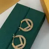 2022 Diseñador Pendientes de plata para mujeres Colgante verde Aro Pendiente de perlas Diseñadores de lujo F Pendientes de perno de letra D2201262Z253R