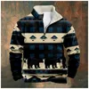 Men's Hoodies Autumn Men Pullover Sweatshirts Zip Up Fleeced Long Sleeve Vintage Aztec Ethnic Tribal Graphics Oversized Tops 2023