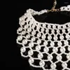 Collier ras du cou en perles pour femmes, châle, chaîne à griffes, bijoux sur le cou, Long pompon, perles, ras du cou pour