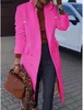 Kvinnors dike rockar Autumn Winter Women Jackor Lapel Wool Coats