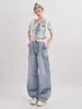 Damenjeans Koreanische Y2k-Grafikjeans Frauen Baggy Wide Leg Streetwear Casual Original Designer Jugendliche Hosen Street Fashion Denim Pantszln231201