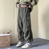 Męskie spodnie Koreanstyle Cordoroy kombinezon dla mężczyzn jesień i zima japońska modna swobodna prosta luźne spodnie widelegowe Y2K 231201