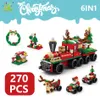 Christmas Toy Supplies HUIQIBAO 6IN1 Christmas Elk Deer Santa Claus Building Blocks City Snow House Xmas Tree Bricks Set Toys for Children Kids Gift 231130