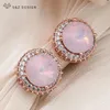 Dangle Earrings S&Z DESIGN Fashion Cubic Zirconia 585 Rose Gold Color Round Crystal For Women Wedding Elegant Jewelry Gift