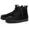 mens shoes Luxurys Designers red bottoms high low tops studded spikes fashion suede leather black silver women flat sneaker Party Lovers size 5.5-13