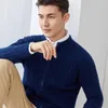 Pulls pour hommes Pull en cachemire pur Cardigan pour hommes Zipper Plus épais Manteau tricoté décontracté Plus Taille M L XL 2XL