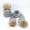 designer Scarves Women Winter Scarf Fur Thick Warm Headband Lady Shawls Wraps Blanket Female Hat Set Scarfs