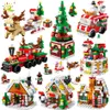 Christmas Toy Supplies HUIQIBAO 6IN1 Christmas Elk Deer Santa Claus Building Blocks City Snow House Xmas Tree Bricks Set Toys for Children Kids Gift 231130