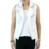 Heren Vesten Mannelijke Lederen Vest Goede Kwaliteit Gilet Zomer Mouwloze Pu Motorjassen Vest Mannen Slim Fit Maat 2xl