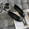 Designerskor Paris varumärkesdesigner svart balettlägenheter skor kvinnor quiltade äkta chan-neles läder slip på ballerina rund tå dam klänning skor slingbacks