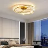 Plafonniers LED modernes anneaux de cristal lampe dimmable lustre d'or pour salon salle à manger chambre intérieur décoration de la maison luminaires