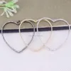 Hänghalsband 2st stora tunn metall koppar Micro Pave Cz Heart for Jewelry Making291p