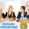 Servies Lunchbox Kindercontainers Stapelbare container Siliconen 3 verwijderbare compartimenten Lekvrije magnetron Vaatwasser