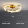 Plafonniers LED modernes anneaux de cristal lampe dimmable lustre d'or pour salon salle à manger chambre intérieur décoration de la maison luminaires