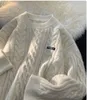 メンズセーターメンのための韓国スタイルのセーター怠zyなレトロとウォームボーイズのゆるいカジュアルツイストジャケットY2Kトップ231201