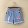 Shorts Kinder Mädchen Jeans Mode Spitze Blume Bogen Elastische Taille Denim Teenager Sommer Dünne Kinder Mädchen Kleidung 3-13 Y