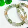 Bangle Natural Garden Quartz Agate Bransoletka Koralita Kryształowy leczenie kamień mody biżuterii Gemstone Prezent 8x12mm 1pcs