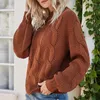 Women's Sweaters Autumn And Winter Solid Color Twisted Flower Half Turtle Neck R Europe America Long Sleeve Pullover Sweater