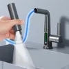 Andra kranar duschar ACCS vattenfallstemperatur Digital Display Basin kran Lyft upp stream Sprayer Cold Water Sink Mixer Wash Tap för badrum 231204