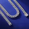 Chokers Ewya 100 prawdziwy pełny kubański naszyjnik łańcuchowy dla mężczyzn Kobiety 8 mm S925 Srebrny Hip Hop Diamentowe Diamentowe Naszyjniki tenisowe 231130