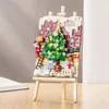 Julleksakstillbehör Ritning Pussel Byggnadsblock Julgran Sleigh Car Model DIY Kids Assembling Toys Girls Pojkes Presents Home Decoration 231130