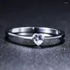 Trouwringen DRlove Kristal Hart CZ Eternity Voor Vrouwen Engagement Zilver Kleur Vinger Accessoires Temperament Vrouwelijke Sieraden