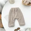 Pantaloni Autunno Inverno Bambini Plus Veet Addensare Patch Pantaloni Casual Ragazzo Bambino a coste Retro Cotone Ragazza Infantile in pile Pantaloni caldi Drop Ot6Me