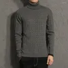 Мужские свитера, зимняя корейская версия, пуловер, свитер с высоким воротом, утепленная вязаная рубашка, универсальная молодежная одежда