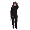 Women's Two Piece Pants American Fashion O-Neck Long-Sleeved Sweatshirts And Hollow Out Trousers Beach Vacation Sexy Bohemian Suit