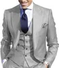 Herenpakken Blazers Pinstripe Pak Slim Fit Stripe 3 -delige ED Rapel Formele bruiloft Zakenjack Vestbroeken Sets 231201