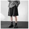 Men's Shorts Ice Silk Black Suit Summer Fashion Brand Loose American Retro Large Couple Casual Capris