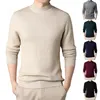 Men's Sweaters Turtleneck Jumper Solid Colour Knit Sweater Autumn And Winter Large Size Slim Bottom Stretch Casual Thermal Tops