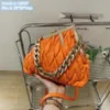 Whole ladies shoulder bags small fresh solid color leather handbag trend car sewing plaid chain bag chains decoration women mo2495