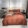 Ensembles de literie Tissu polaire tissé Queen Size Couette imprimée ER Vente 2 Taies d'oreiller Feuille Couette ERS Drop Livraison Home Garden Textiles S Dhihv