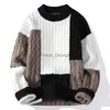 Men's Sweaters 2023 nouveaux hommes chandails tricotés col rond à manches longues Harajuku Patchwork couleur hommes pull décontracté automne hiver chaud SweaterLF231114L2402