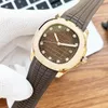 40mm, 정밀 스틸 다이얼, 골드 다이얼, 가죽 스트랩, 럭셔리 워치의 Pate Men 's Fulle Automatic Mechanical Watch