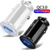 18W Mini Usb Car Charger QC3.0 5V 3A 9V 2A fast Quick Charge Car Chargers Auto Power Adapter For Iphone 15 11 12 13 14 Pro Max Samsung Htc Tablet pc Mp3 B1