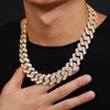 Kubańszy Link Naszyjnik Designer Jewelry Dostosowanie Bagieta Moissanite Diamond Naszyjnik Kubański Naszyjnik Pełny zamrożony łańcuch hiphopowy Pass