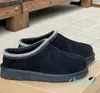 Vinterplattform Boot Designer Kvinnor Män Tasman Slip-On Comfort Fluffy Ankle Snow Boots Plush Suede Ull Klassisk päls kastanj