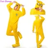 Women's Sleepwear Kigurumi Adult Finn And Jake Onesies Adventure Costume Yellow Dog Pajamas Animal Halloween Party Jumpsuits Kigurumi Pyjamas 231130