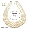 Kedjor Retro Abs Imitation Pearls Manual Fashion Overdrived pärlor Kort flerskiktade smycken Stora pärlhalsband Kvinnor Set
