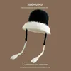 Cappello a campana a treccia lunga, cappello lavorato a maglia a righe autunnali e invernali, cappello alla moda alla moda e versatile, bellissimo cappello, regalo speciale 2024