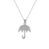 Collier en argent sterling plaqué 18 pouces Collier de pendentif de parapluie de pierre simple DHSN306 Top 925 Plaque en argent Collilac203Y