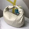 venetaabottegaa Sheepskin Luxury Bag 2023 Woven Simple Jodie Knot Round Hobo Fashionable Underarm Carrying Leather Tote Handbags H1VJ