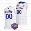 College Wears Custom 2022 NCAA Final Four 4 KU Kansas Jayhawks Basketball 5 Kyle Cuffe 30 Ochai Agbi Jersey 11 Chris Lyk