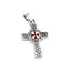 Mode celtique noeud croix rouge pendentif en acier inoxydable bijoux templier armure bouclier chevalier croix hommes pendentif en gros 296j